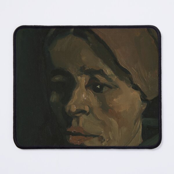 Item preview, Head of a Woman by Vincent van Gogh: Dark Portrait Fine Art Print designed and sold by artofuniverse.