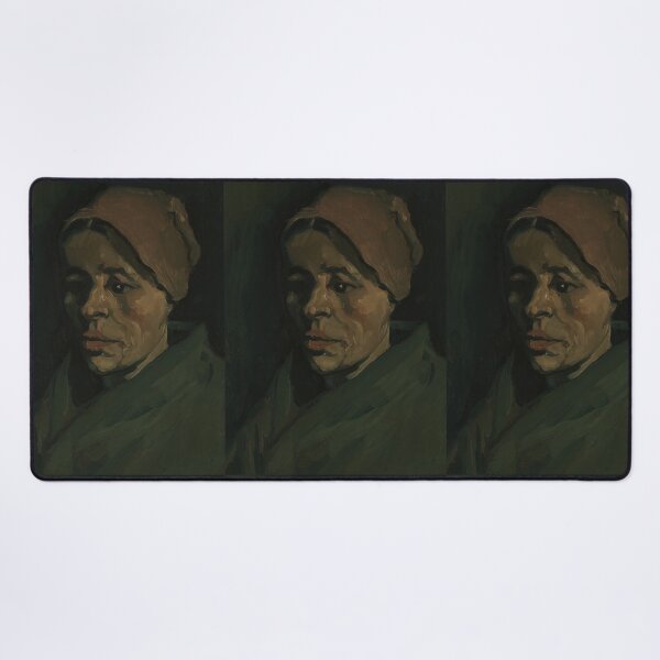 Item preview, Head of a Woman by Vincent van Gogh: Dark Portrait Fine Art Print designed and sold by artofuniverse.