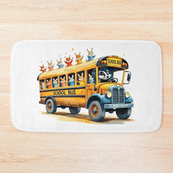 Item preview, Cute Animals Riding Yellow School Bus Back to School Art designed and sold by AQUILAKREO.