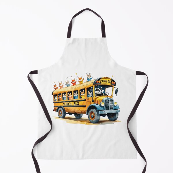 Item preview, Cute Animals Riding Yellow School Bus Back to School Art designed and sold by AQUILAKREO.