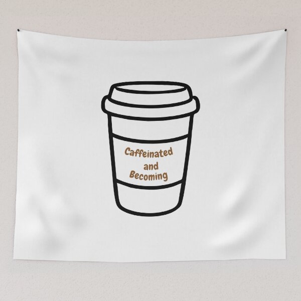 Item preview, caffeinated and becoming coffee self growth quote identity shift aesthetic gift mindset tee designed and sold by THE JAVE STUDIOS.
