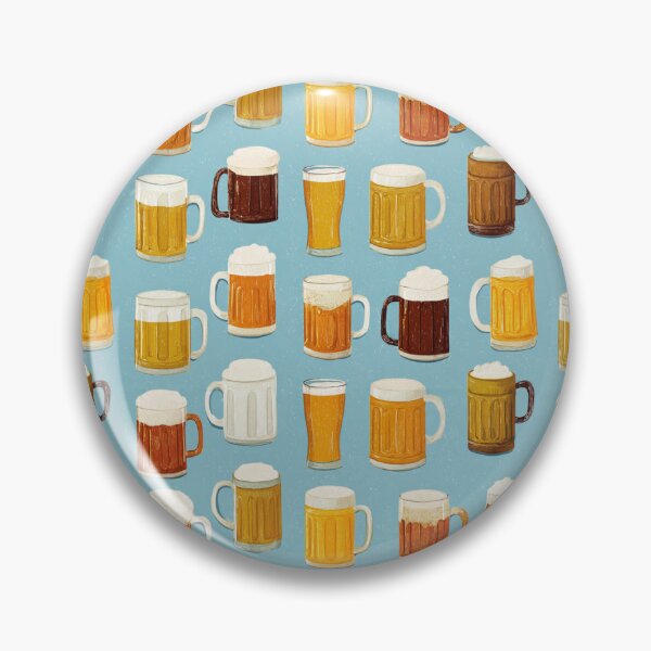 Item preview, Retro Beer Mugs Pattern Craft Beer Lover Design designed and sold by NicolasGlowArt.
