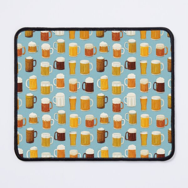 Item preview, Retro Beer Mugs Pattern Craft Beer Lover Design designed and sold by NicolasGlowArt.