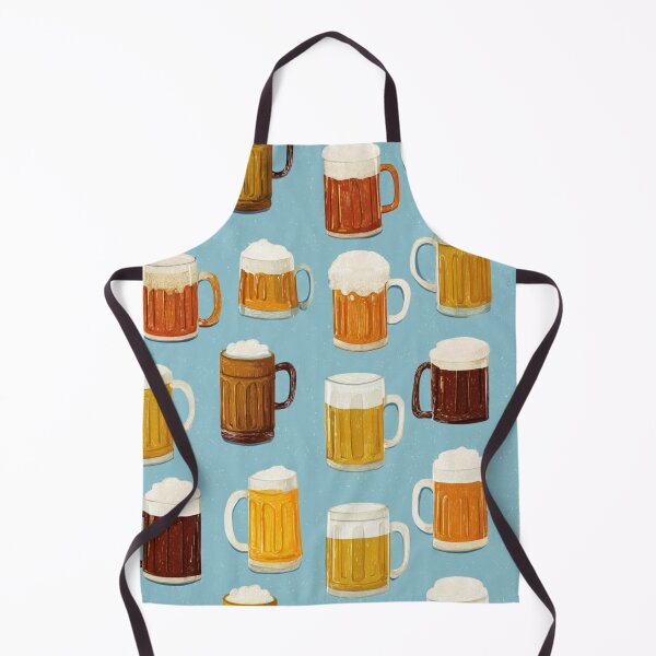 Item preview, Retro Beer Mugs Pattern Craft Beer Lover Design designed and sold by NicolasGlowArt.