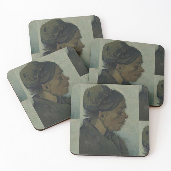 Item preview, Head of a Woman by Vincent van Gogh: Rustic Post Impressionist Portrait designed and sold by artofuniverse.