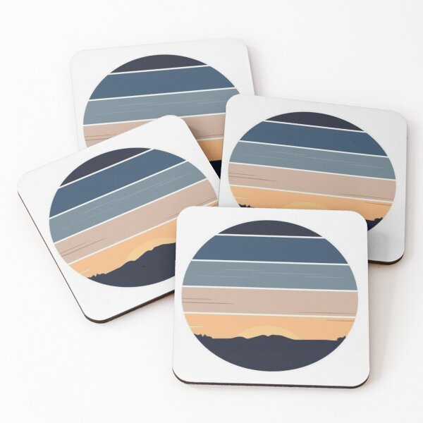 Item preview, Striped desert dusk landscape badge designed and sold by NivyasArtistry.