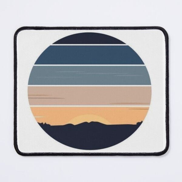 Item preview, Striped desert dusk landscape badge designed and sold by NivyasArtistry.