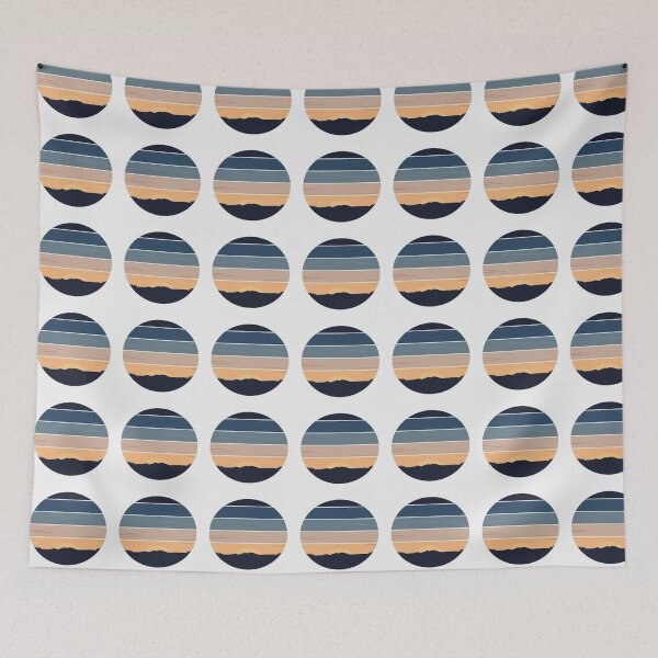 Item preview, Striped desert dusk landscape badge designed and sold by NivyasArtistry.