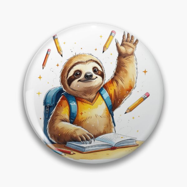 Item preview, Funny Sloth Raising Hand in Class Back to School Student designed and sold by AQUILAKREO.