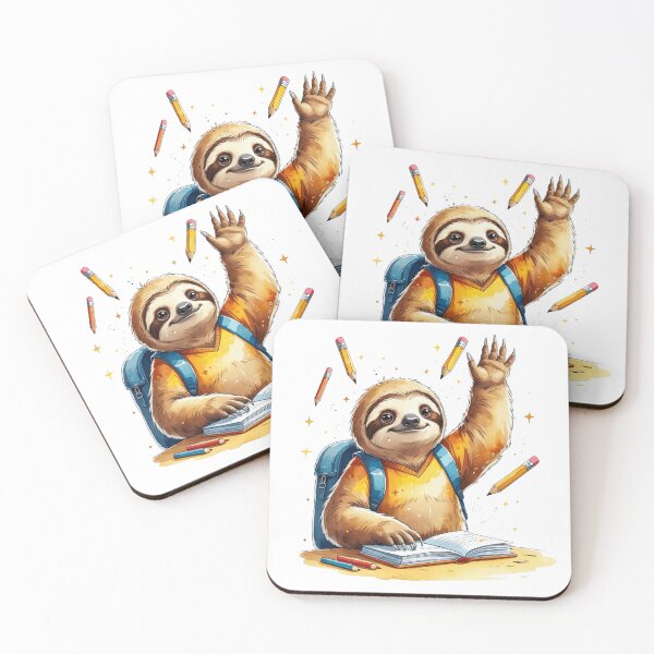 Item preview, Funny Sloth Raising Hand in Class Back to School Student designed and sold by AQUILAKREO.