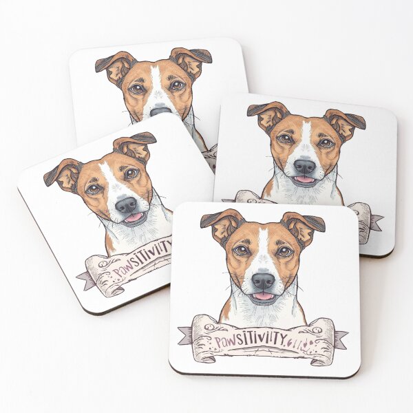 Item preview, Jack Russell Terrier Dog Pawsitivity Ribbon Vintage Profile designed and sold by Prints by Mat.