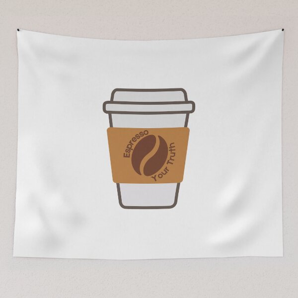 Item preview, espresso yourself coffee pun gift funny coffee lover quote graphic tee mug sticker designed and sold by THE JAVE STUDIOS.