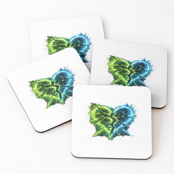 Item preview, Glitch Heart Green Blue Neon – Cyberpunk Broken Energy designed and sold by UnglaublichGut.