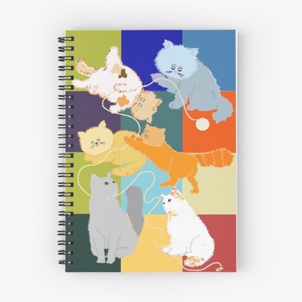 Artikelvorschau, Verspielte Katzen in Farbe – Ein skurriler Katzenkunstdruck entworfen und verkauft von MidModMagic.