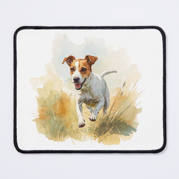 Item preview, Jack Russell Terrier Dog Jumping in Green Grass designed and sold by Prints by Mat.