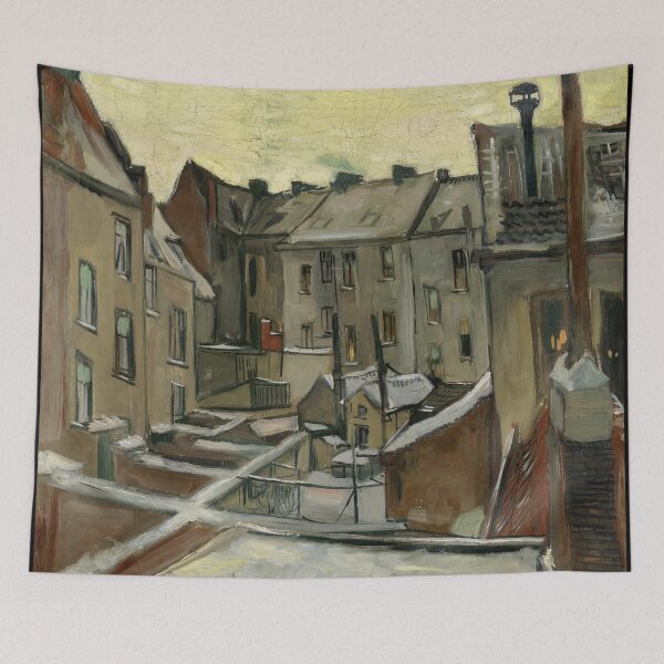 Item preview, Houses Seen From the Back by Vincent van Gogh: Urban Rooftop Fine Art Print designed and sold by artofuniverse.