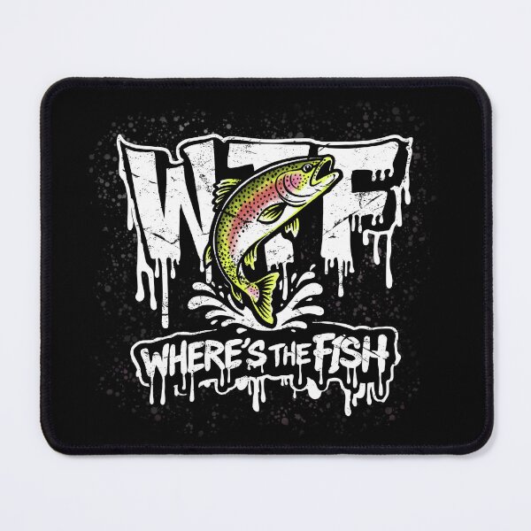 Item preview, WTF Where’s The Fish – Funny Fishing Graphic Design designed and sold by DerpCatSketches.