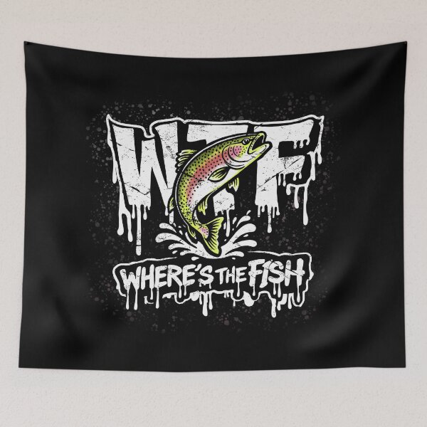 Item preview, WTF Where’s The Fish – Funny Fishing Graphic Design designed and sold by DerpCatSketches.