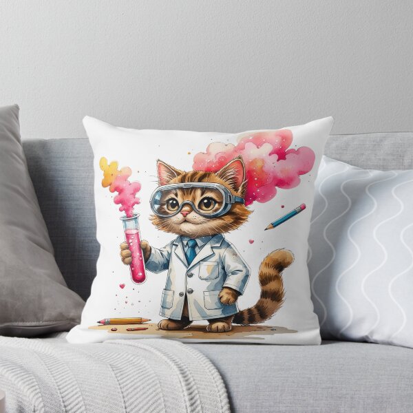 Item preview, Smart Cat Scientist with Test Tube STEM Education Art designed and sold by AQUILAKREO.