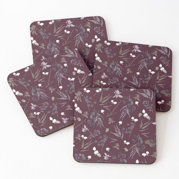Item preview, Deep Burgundy Botanical – Gothic Forest Leaves & Mushroom Pattern designed and sold by akneeland603.