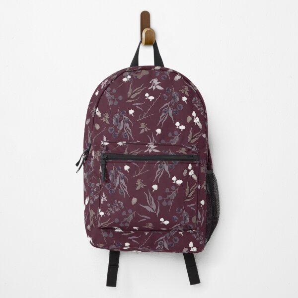 Item preview, Deep Burgundy Botanical – Gothic Forest Leaves & Mushroom Pattern designed and sold by akneeland603.