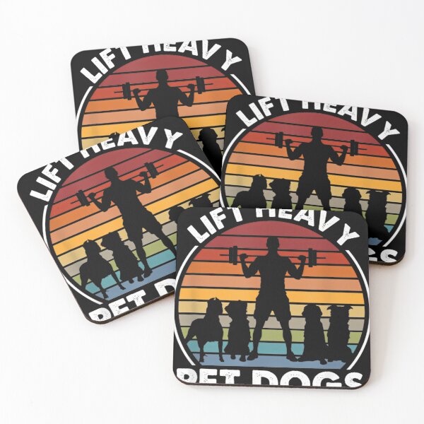 Item preview, Lift Heavy Pet Dogs Funny Fitness Weightlifting Retro designed and sold by NosuriHanArt.