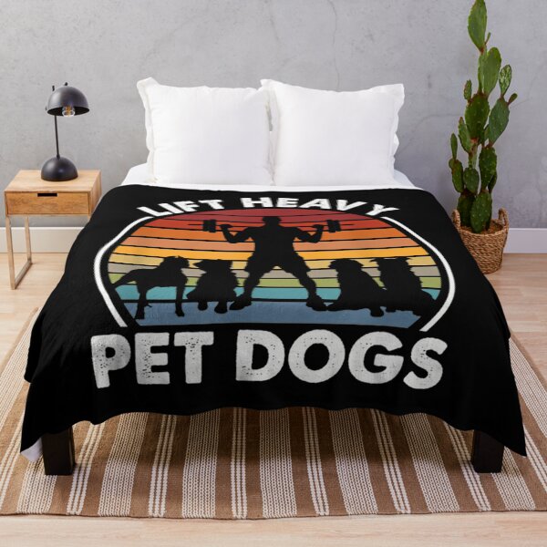 Item preview, Lift Heavy Pet Dogs Funny Fitness Weightlifting Retro designed and sold by NosuriHanArt.
