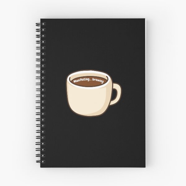 Item preview, manifesting brewing coffee manifestation quote law of attraction gift mindset tee mug designed and sold by THE JAVE STUDIOS.