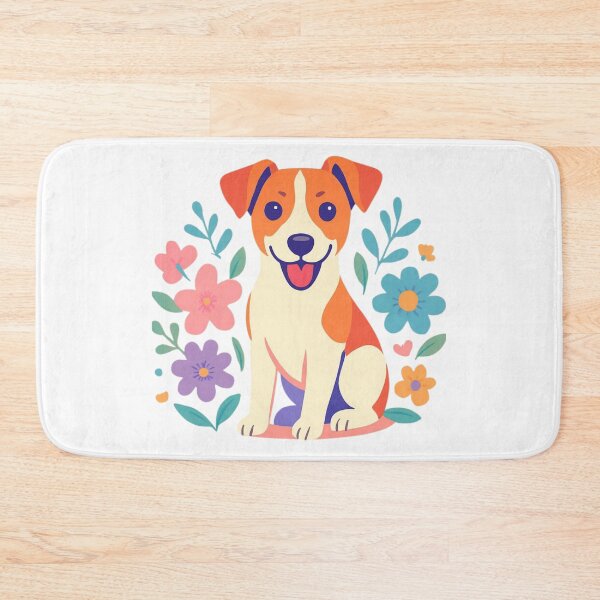 Item preview, Jack Russell Terrier Dog with Blue Nose in Floral Wreath designed and sold by Prints by Mat.