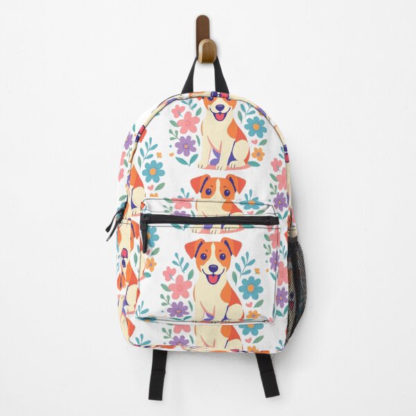 Item preview, Jack Russell Terrier Dog with Blue Nose in Floral Wreath designed and sold by Prints by Mat.