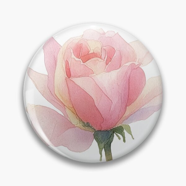 Item preview, Elegant Pink Rose Watercolor Botanical Art designed and sold by Rutvain.