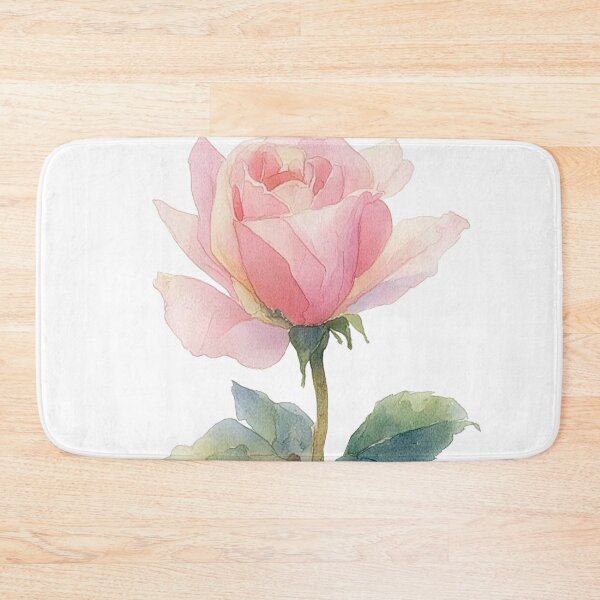 Item preview, Elegant Pink Rose Watercolor Botanical Art designed and sold by Rutvain.
