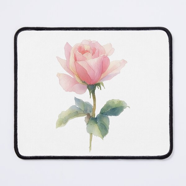 Item preview, Elegant Pink Rose Watercolor Botanical Art designed and sold by Rutvain.