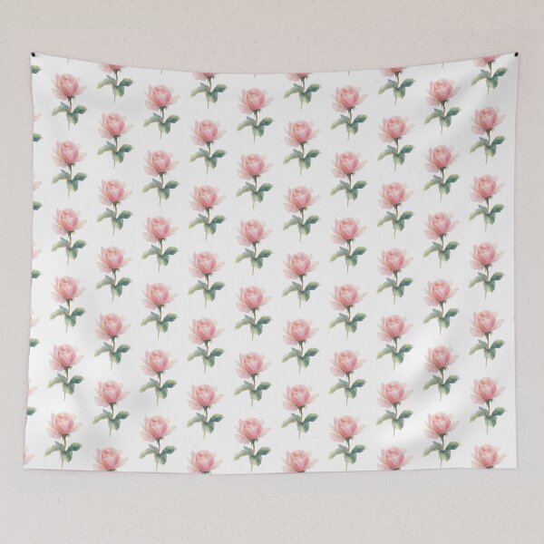 Item preview, Elegant Pink Rose Watercolor Botanical Art designed and sold by Rutvain.