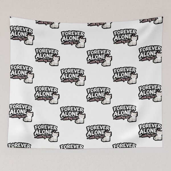 Item preview, Forever Alone With My Cat Funny Cat Lover Design | Cute Cat Quote Sticker T-Shirt designed and sold by PixelVibe Art.