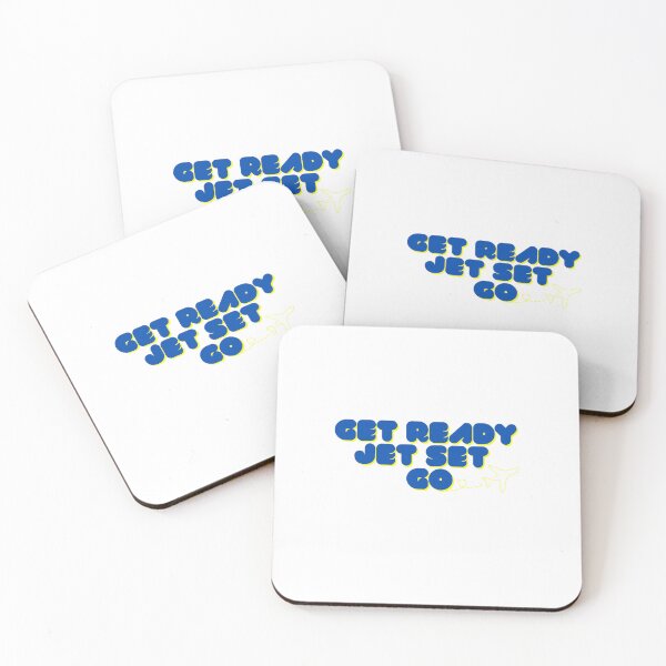 Item preview, Get Ready Jet Set Go travel graphic suitable for a variety of products in two tone bubble writing designed and sold by Andiamo-Amigos.