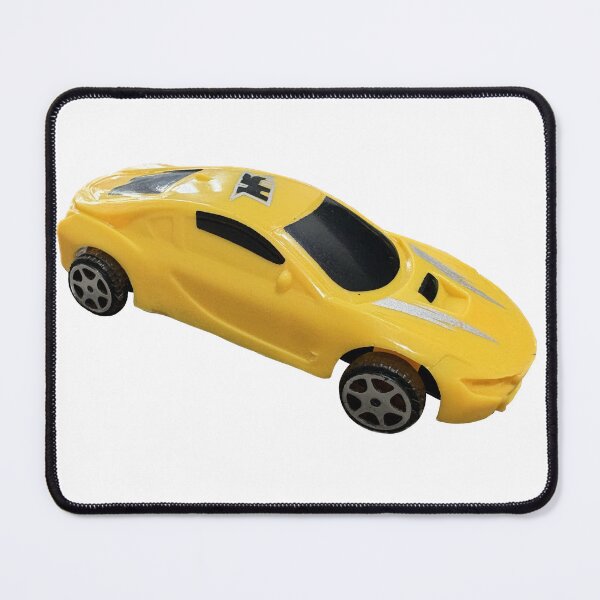 Item preview, toy car isolated on white, Isolated yellow plastic toy sports car on a white background. Simple miniature vehicle for children, perfect for play, education, and childhood themes designed and sold by pipikijung.