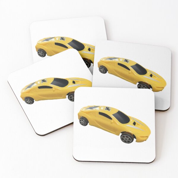 Item preview, toy car isolated on white, Isolated yellow plastic toy sports car on a white background. Simple miniature vehicle for children, perfect for play, education, and childhood themes designed and sold by pipikijung.