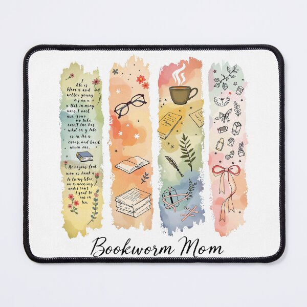 Item preview, Bookish Super Mom Watercolor - Bibliophile Reader Art - Bookworm Mother Gift designed and sold by JLMWorks.