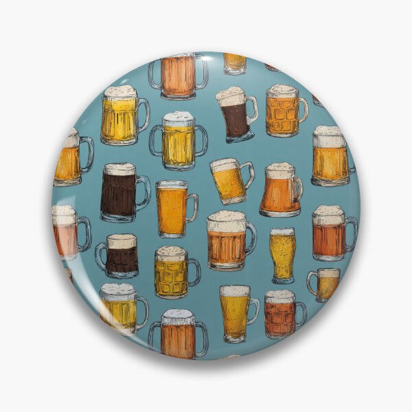 Item preview, Hand Drawn Beer Mugs Pattern Craft Beer Lover designed and sold by NicolasGlowArt.