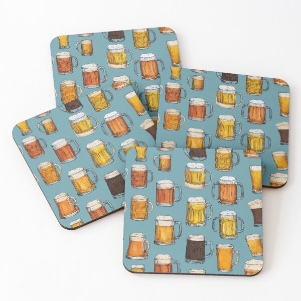 Item preview, Hand Drawn Beer Mugs Pattern Craft Beer Lover designed and sold by NicolasGlowArt.