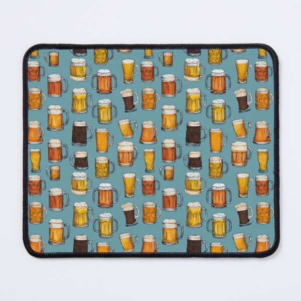 Item preview, Hand Drawn Beer Mugs Pattern Craft Beer Lover designed and sold by NicolasGlowArt.