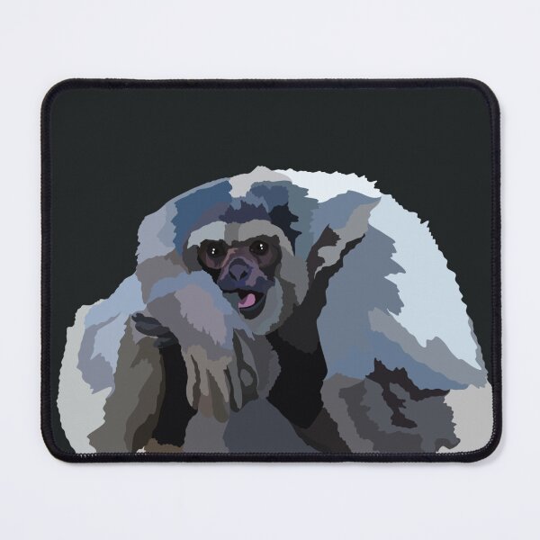 Item preview, G is for Grey Gibbon,Grey Gibbon Artwork – Elegant Primate Illustration and Wildlife Design designed and sold by PrettylittlepastelUk.
