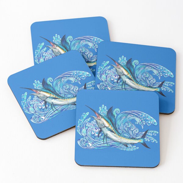 Item preview, Striped Marlin Sailfish - Mixed Media Painting designed and sold by The Art of Victoria Pfeiffer.