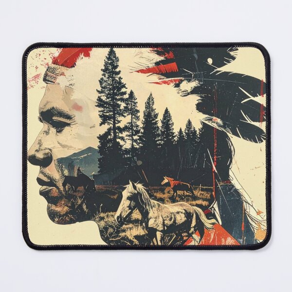Item preview, Native American Chief Nature Collage Design designed and sold by thelivingrp.