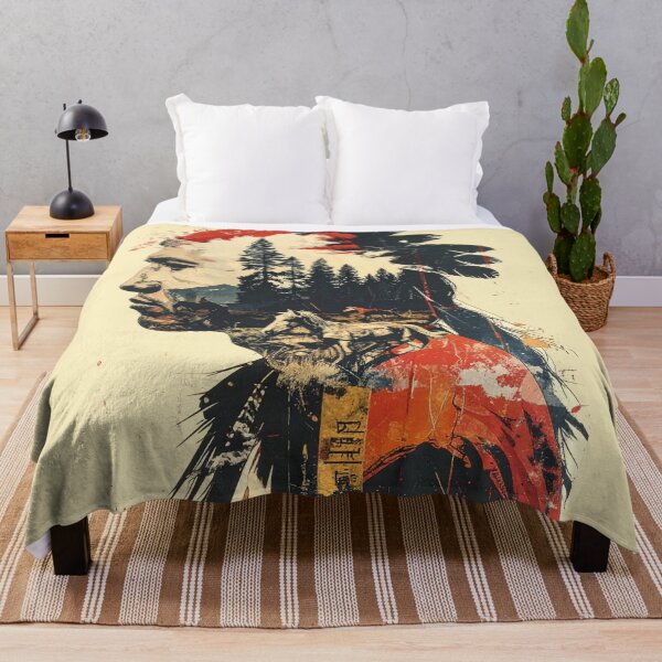 Item preview, Native American Chief Nature Collage Design designed and sold by thelivingrp.