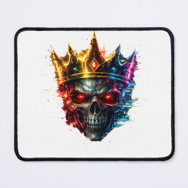 Item preview, Glitch Skull Crown Neon – Cyberpunk King Skull designed and sold by UnglaublichGut.