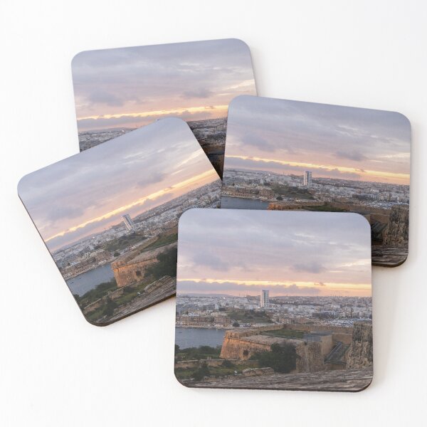 Item preview, Historic Coastal City Harbor and Fort Walls at Sunset With Dramatic Sky designed and sold by Nmallia.