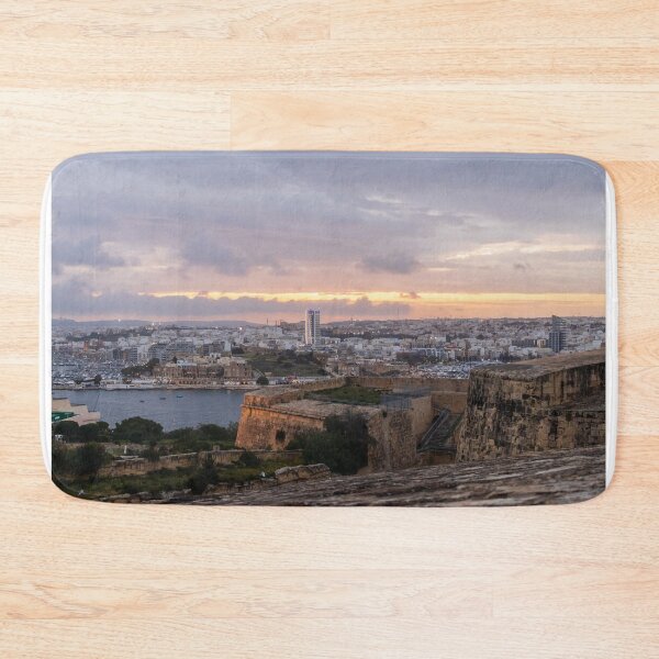 Item preview, Historic Coastal City Harbor and Fort Walls at Sunset With Dramatic Sky designed and sold by Nmallia.