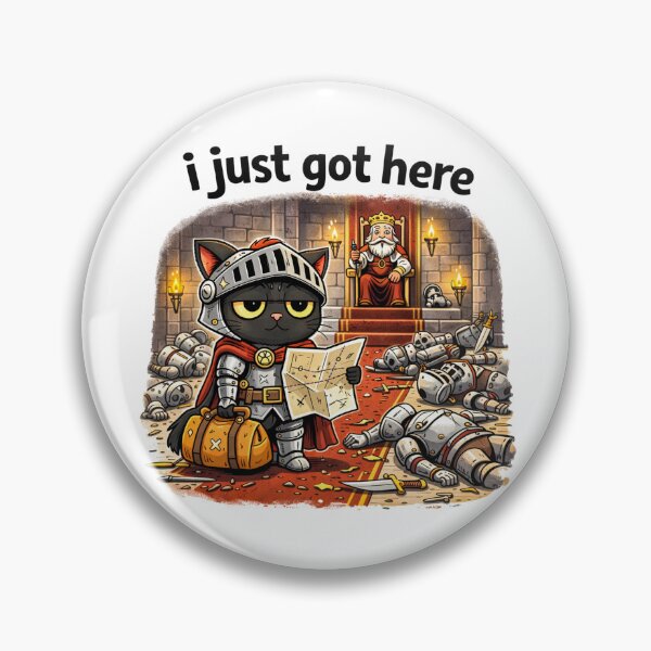 Item preview, I Just Got Here Knight Cat designed and sold by MonkiFlipp.
